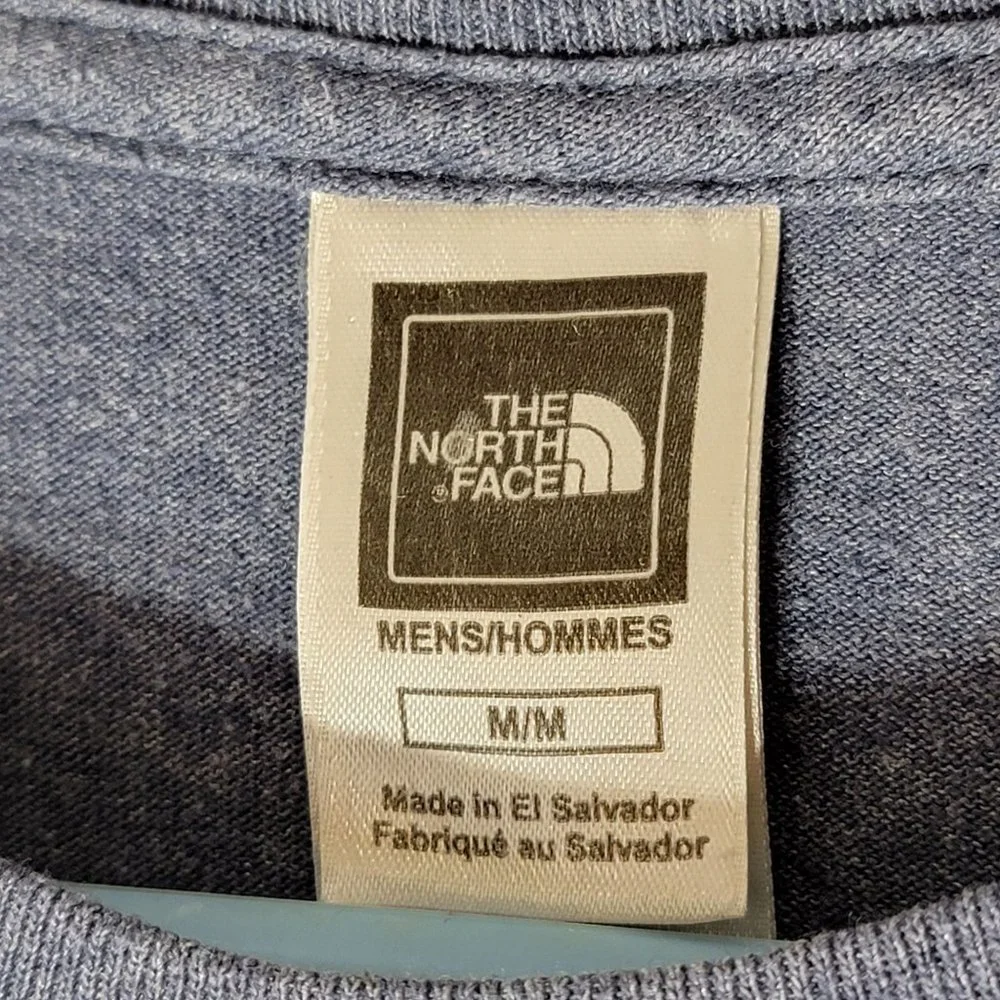 The North Face Mens Tshirt Sz M Gray Red Logo Short Sleeve Active Outdoor Hiking